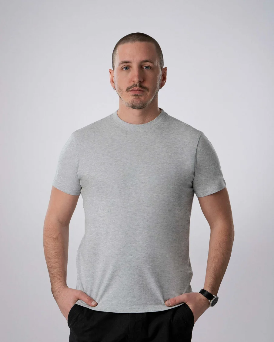 Image 1 of - menstshirtpetenosltgreymel4jpg