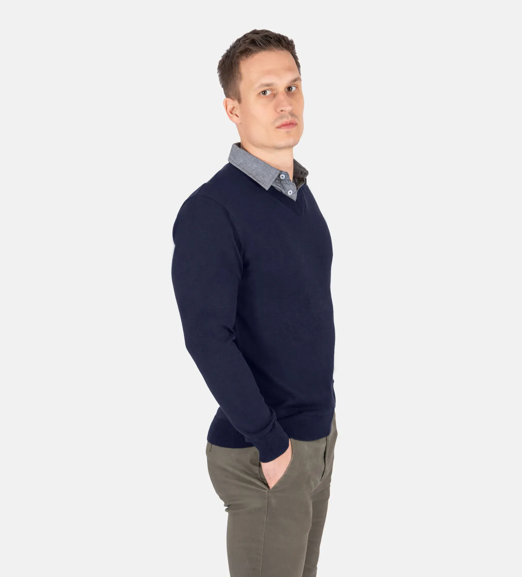 Pullover mit Hemdkragen für Herren