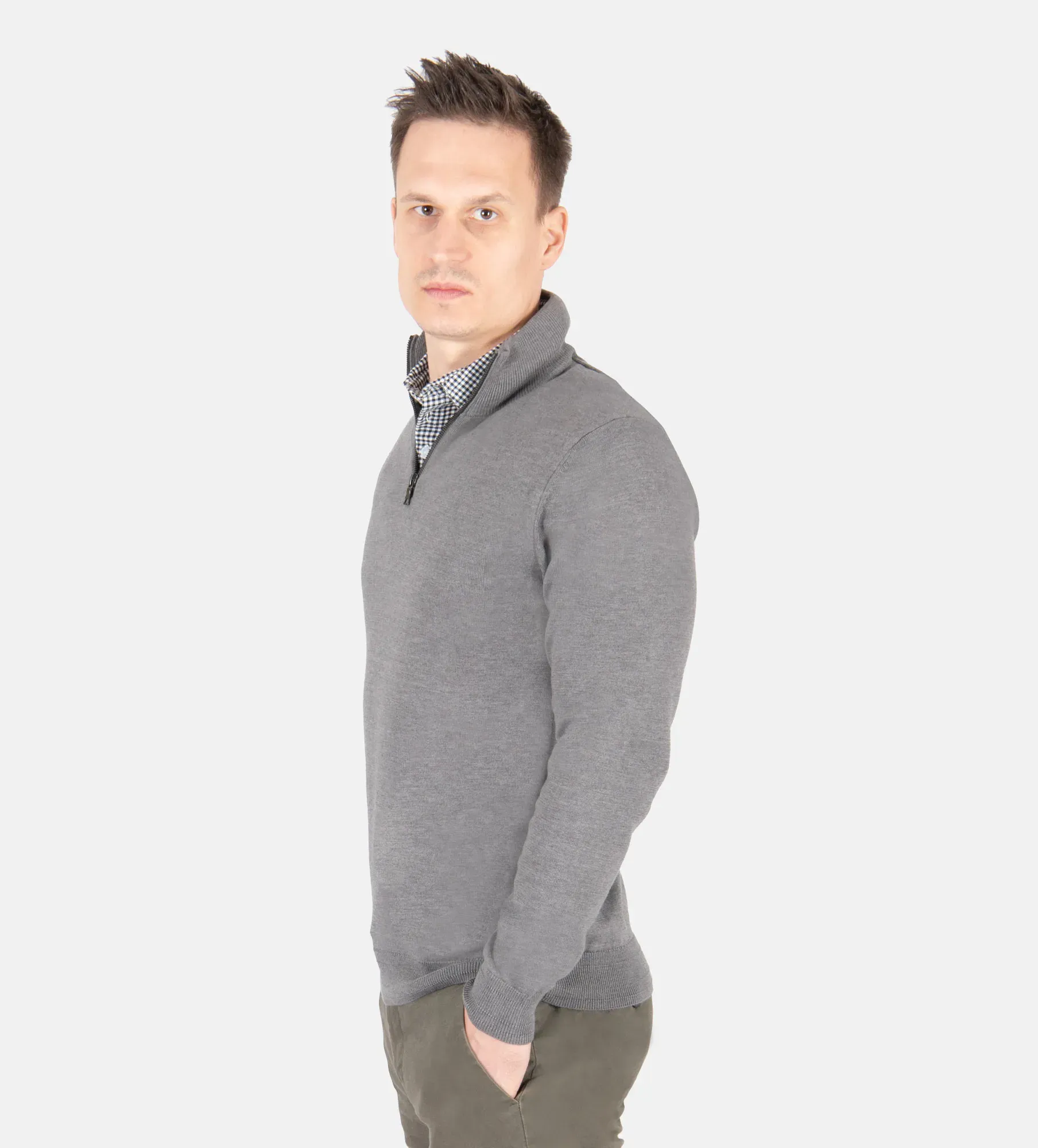 Pullover mit Hemdkragen für Herren