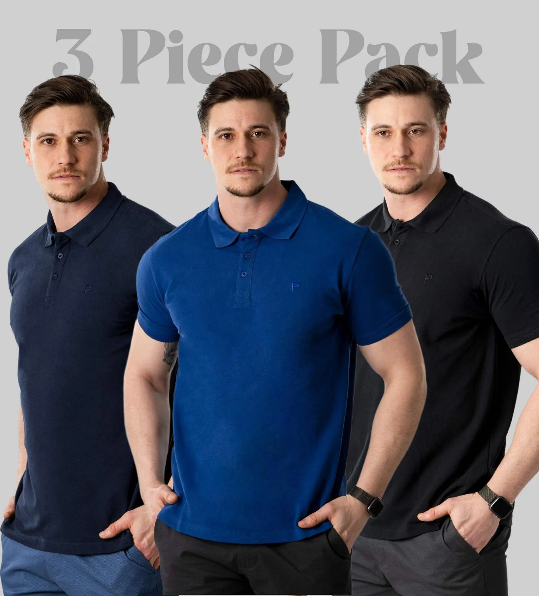 Poloshirts für Herren 3 Stück Packung