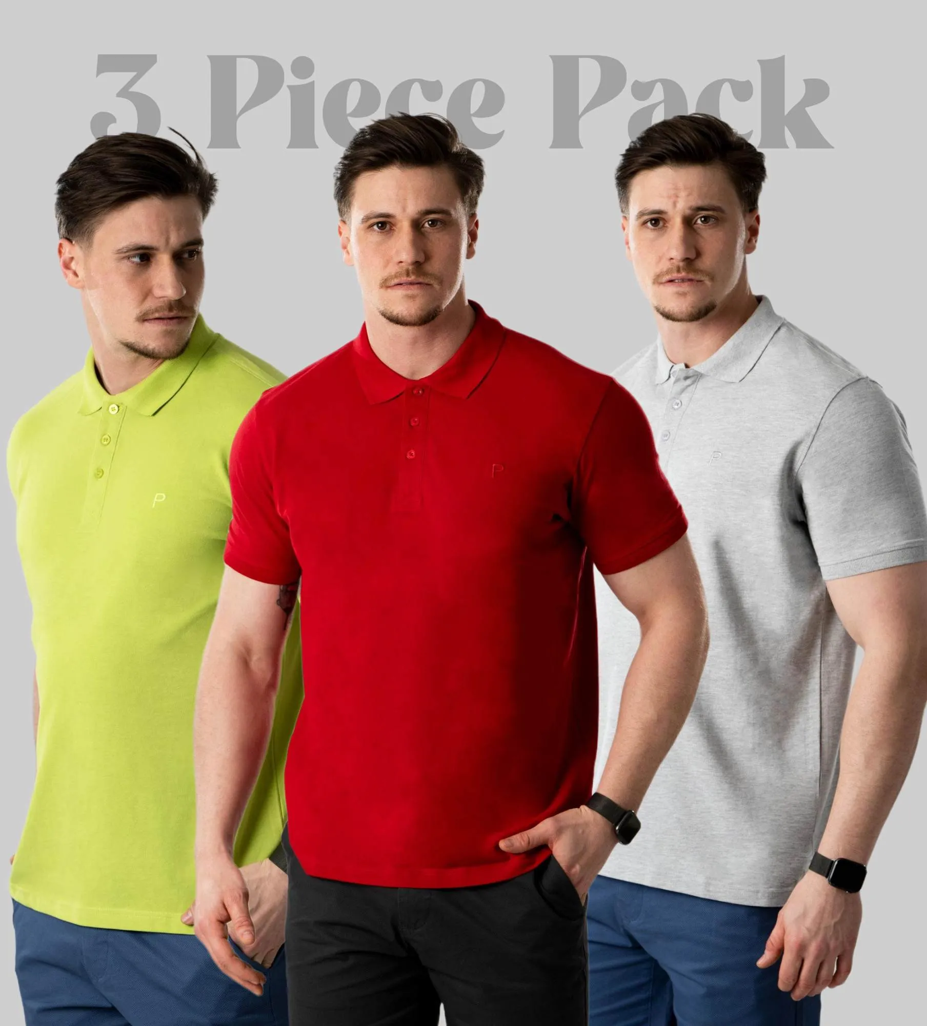 Poloshirts für Herren 3 Stück Packung